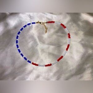 The 4th of July Hand Crafted Red and Blue Beaded Necklace for women
